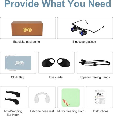 BIJIA Opera Glasses Binoculars, 2.5X Magnification, Glasses-Style | Hands-Free, Lightweight, Adjustable Focus, For Live Events & Concerts, Ideal for Theater, Sports, Travel, Museum Visits in Saudi Arabia