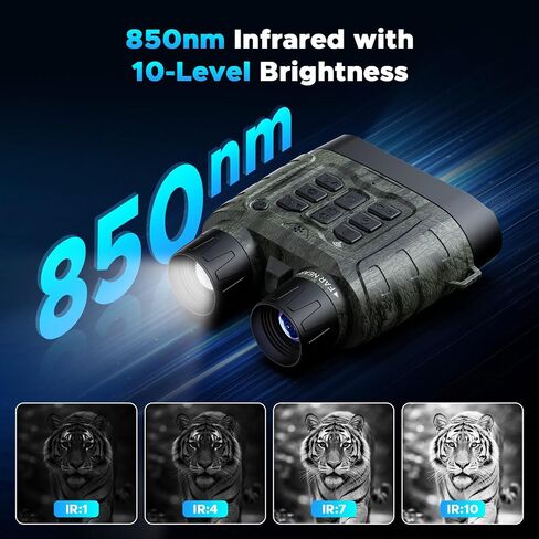 4K Night Vision Binoculars with WiFi, 112MP Infrared Night Vision Goggles with 12X Zoom, 1500FT Night Vision, 32GB Card for Nature Viewing, Camping, Hiking and Gifts for Men, Dad and Teens in Kuwait
