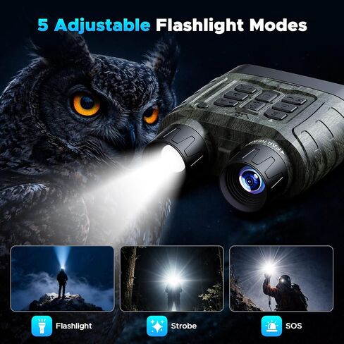 4K Night Vision Binoculars with WiFi, 112MP Infrared Night Vision Goggles with 12X Zoom, 1500FT Night Vision, 32GB Card for Nature Viewing, Camping, Hiking and Gifts for Men, Dad and Teens in Kuwait