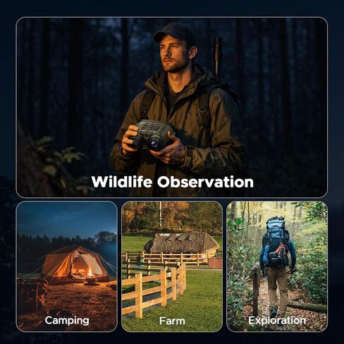 4K Night Vision Binoculars with WiFi, 112MP Infrared Night Vision Goggles with 12X Zoom, 1500FT Night Vision, 32GB Card for Nature Viewing, Camping, Hiking and Gifts for Men, Dad and Teens in Kuwait