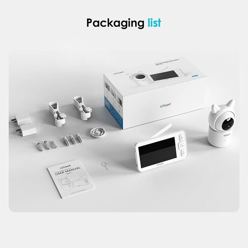 ieGeek Baby Monitor with Camera and Audio, 5" Large HD Display(No WiFi) & 1080P Camera & Free Smart App(WiFi), Upgraded Night Vision/PTZ/2-Way Audio/Auto Tracking Detection Notification and Alert in Saudi Arabia