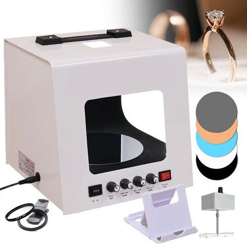 Photo Studio Light Box, with 4 Dimmable Fill Light&Adjustable Speed Turntable Hanging Rotating Rack,Jewelry Shooting Tent Softbox-Support (Tb30) in Saudi Arabia