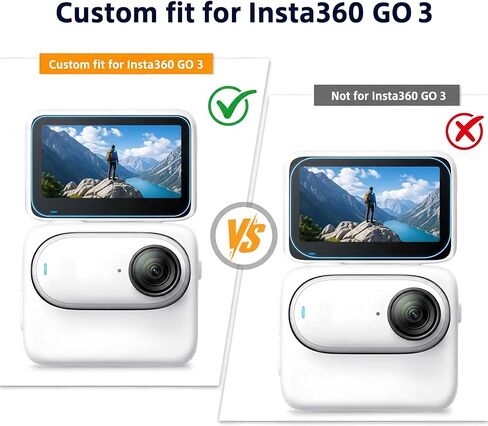 Custom Fit for Insta360 GO3/Insta 360 GO 3 Camera Screen Protector and Lens Guard – [2Pcs]+[1Pcs] 9H Hardness Tempered Glass , Full-Screen Edge-to-Edge, Crystal Clear, Bubble-Free, Anti-Scratch in Kuwait