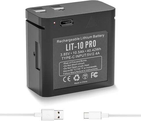 10500mAh Rechargeable LIT-10 Battery | Compatible with Cellular Trail Cameras Link-Micro, Cell-Link, LM2, Link-Micro-S-LTE, 3.85V, for Hunting, with Type-C Cable in Kuwait