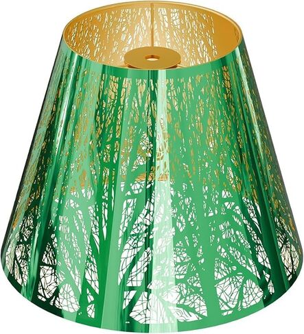 Small Lamp Shades For Table Lamps 5x9x7'', Black Metal Lamp Shade With Gold | Easy Install Replacement for Small Table Lamp, Etched Forest Lampshades For Table Lamp in Saudi Arabia