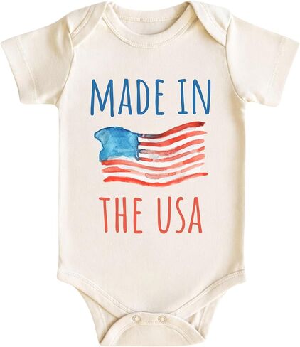 Made in USA Baby Bodysuit for Boys Girls, American Flag Newborn Hospital Outfit Gifts in Saudi Arabia