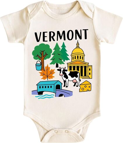 Vermont Baby Bodysuit for Boys Girls, Vermont Newborn Hospital Gifts, Infant Outfit in Saudi Arabia