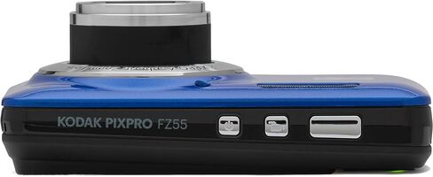 Kodak PIXPRO FZ55 Blue 16MP Digital Camera 5X Optical Zoom 28mm Wide Angle 1080P Full HD Video 2.7" LCD Camera + 64GB Card and Reader + Memory Wallet in Kuwait