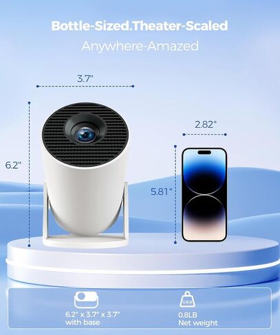 Magcubic Mini Projector with WiFi and Bluetooth, 4K Support Smart Portable Projector, Small Proyector with 200ANSl & AutoKeystone, 180° Rotation HY300Pro Video Proyector for Bedroom, Movie, Outdoor in Saudi Arabia
