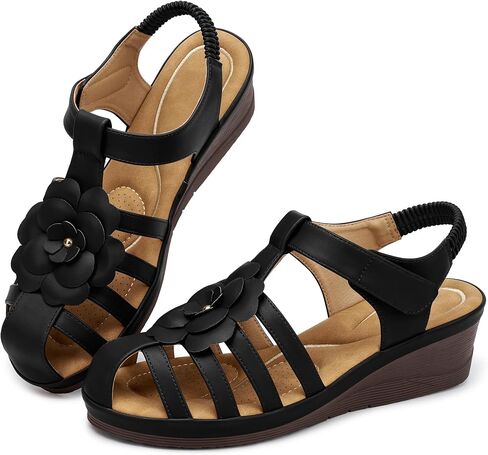 Wedge Sandals for Women Dressy: Comfortable Casual Summer Sandal for 2026 - Closed Toe Adjustable Strap Walking Fisherman Shoes in Kuwait