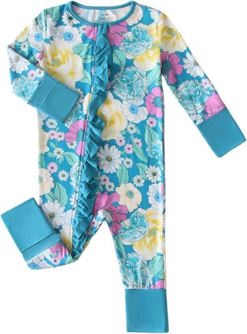 Bamboo Viscose Baby Romper Boys & Girls,2-Way Zip,Newborn-3T in Kuwait