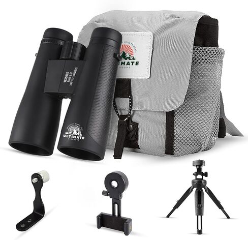 Ultimate Outdoors 12x50 HD Binoculars for Adults – Powerful Waterproof Binoculars with Phone Adapter & Tripod Mount | BaK-4 Prism for Bird Watching, Hunting, Stargazing, Travel & Cruise in Saudi Arabia