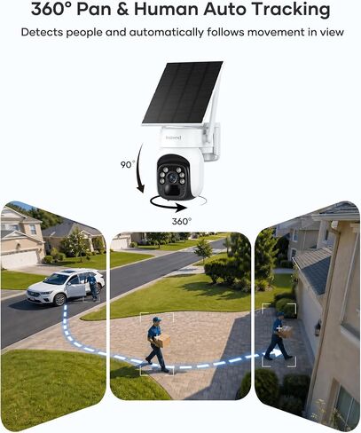 firstrend Solar Security Cameras Outdoor, 360° Auto Tracking | Two Way Audio, 2K Color Night Vision, Solar Powered, IP65 in Saudi Arabia