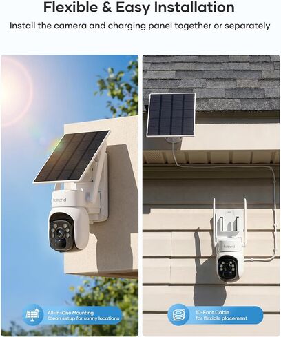 firstrend Solar Security Cameras Outdoor, 360° Auto Tracking | Two Way Audio, 2K Color Night Vision, Solar Powered, IP65 in Saudi Arabia