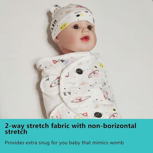 3-Pack Organic Baby Swaddle Sleep Sacks - born Sack Ergonomic Swaddles 0-3 Months Blanket Wrap (Pink),G01 in Kuwait