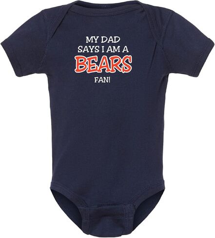 Curiositees My Dad/Grandpa/Uncle Says I am a Bears Fan Baby Jersey Bodysuit Outfit - Navy in Saudi Arabia