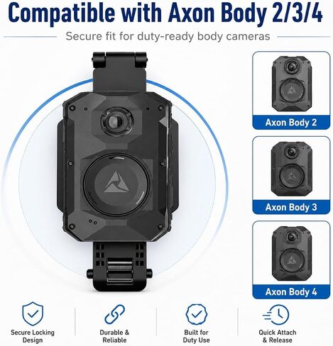 Axon Body Camera Mount for Body 2/3/4, MOLLE Quick-Release Clip | Quick-Release Body Camera Holder for MOLLE/PALS Webbing, Low-Profile Vest Clip for Police, Security and Patrol Duty(Single) in Saudi Arabia