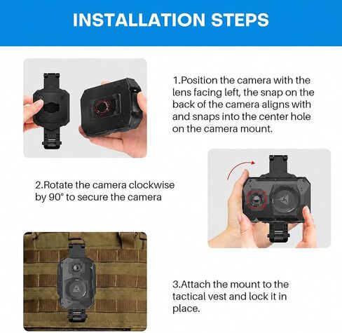 Axon Body Camera Mount for Body 2/3/4, MOLLE Quick-Release Clip | Quick-Release Body Camera Holder for MOLLE/PALS Webbing, Low-Profile Vest Clip for Police, Security and Patrol Duty(Single) in Saudi Arabia
