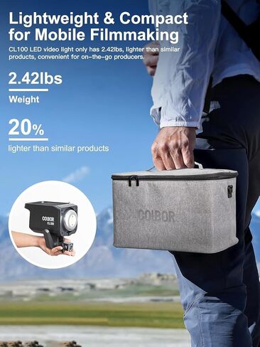 Continuous LED Video Light, Colbor CL100 100W 2700-5600K Bowens Mount Bi-Colored APP Cotrol CRI 97+ 10123Lux @3.28ft with Standard Refelctor for YouTube Studio in Saudi Arabia