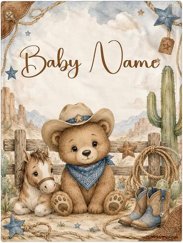 Personalized Baby Blanket for Boys, Custom Baby Blanket with Name Soft Personalized Name Blankets for Newborns, Toddlers Kids, Custom Gift Blankets for Birthday Baby Shower in Kuwait