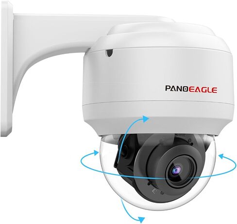PANOEAGLE Outdoor 8MP PTZ PoE IP Camera Dome with Pan Tilt 5X Optical Zoom Motorized Lens, 2.7-13.5mm Lens, Human Vehicle Detection,2-Way-Audio,165ft IR Night Vision, H.265,IP66, IK10, NDAA Compliant in Saudi Arabia