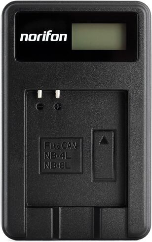 شاحن USB Norifon NB-4L LCD لكاميرا Canon PowerShot SD750 SD780 هو | متوافق مع Canon PowerShot SD1000، SD1100 IS SD1400 IS A2200 A3100 IS، IXY Digital 60، IXUS 220 HS in Kuwait