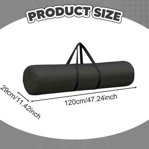 harayaa Tent Pole Bag Tripod Carrying Case Canopy Pole Sundries Duffel Bag Oxford Foldable Organizer with Zipper for Trekking Poles Carrying Suitable for Camp, 29cm black in Saudi Arabia