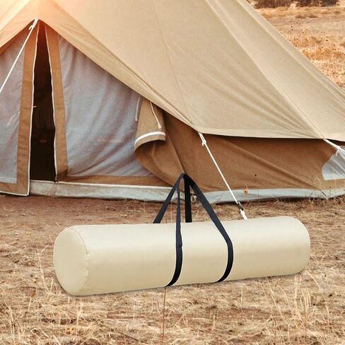 harayaa Tent Pole Bag Tripod Carrying Case Canopy Pole Sundries Duffel Bag Oxford Foldable Organizer with Zipper for Trekking Poles Carrying Suitable for Camp, 29cm beige in Saudi Arabia
