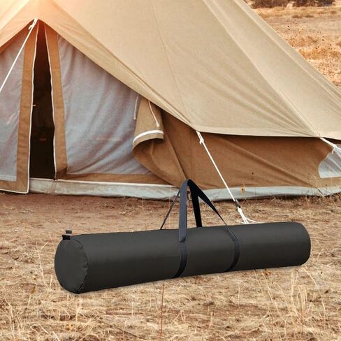 Almencla Tent Pole Bag Tripod Carrying Case Camping Storage Bag Canopy Pole Sundries Foldable Oxford Handbag with Zipper for Trekking Hiking Tent Support Rods, 19cm black in Saudi Arabia