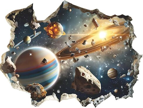 3D Blue Cosmic Galaxy Wall Decals Removable Magic 3D Milky Way Outer Space Planet Window Wall Stickers Murals Wallpaper Decor for Home Walls Floor Ceiling Boys Room Kids Bedroom in Saudi Arabia