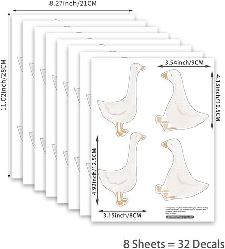 32 Pcs Silly Goose Nursery Decor Peel and Stick, Animals Birthday Decorations, Cute Wall Art for Baby Shower Decorations, One Silly Goose in Saudi Arabia
