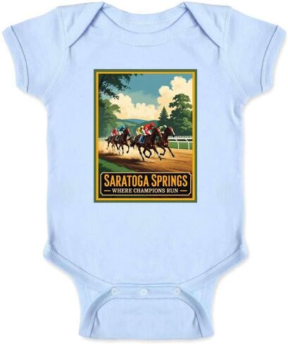 Pop Threads New York Saratoga Springs Where Champions Run Infant Baby Boy Girl Bodysuit in Kuwait