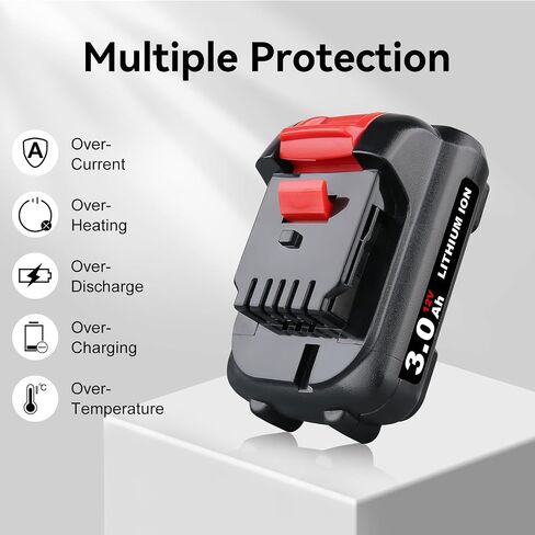 استبدال DCB120/DEL1803 3.0Ah 12V لبطارية ليثيوم أيون ديوالت 12 فولت متوافقة مع بطارية ديوالت DCB120 DCB121 DCB123 DCB122 DCB124 DCB125 DCB127 أداة طاقة لاسلكية 2 حزمة in Kuwait