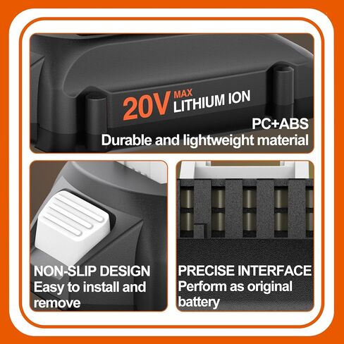 FSKE 2Pack 3.0Ah بديل لبطارية Worx 20V WA3520 WA3525 WA3575 إلخ in Kuwait