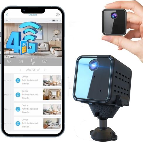 javiscam 4G No WiFi Security Camera, Cellular Security Camera, SIM Inserted, 2K QHD Indoor Camera, Radar Motion, 20-Day Standby Time, Indoor/Car/Trail Use, Portable & Reliable Security Solution in Saudi Arabia