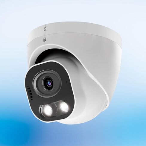 5MP Full Color PoE IP Security Camera, Two Way Talk, SD Card Slot | P2P, H.265 Turret Dome IP Camera, Support P2P, Smart Dual Light, 98ft Night Vision, 110°Wide Angle, Human/Vehicle Detection in Saudi Arabia