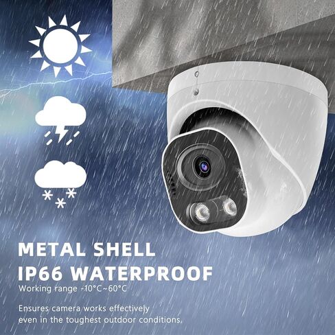 5MP Full Color PoE IP Security Camera, Two Way Talk, SD Card Slot | P2P, H.265 Turret Dome IP Camera, Support P2P, Smart Dual Light, 98ft Night Vision, 110°Wide Angle, Human/Vehicle Detection in Saudi Arabia