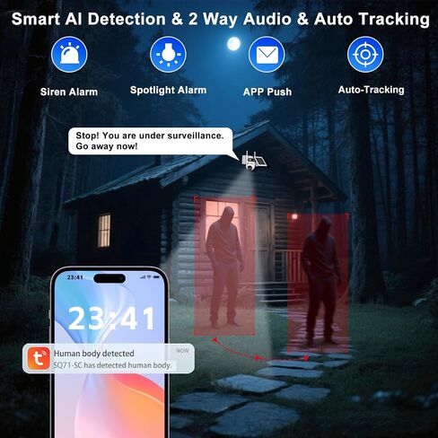Dual Lens 4G LTE Cellular Security Camera Outdoor,365 Days Unlimited Data | 2K Wireless Solar Security Camera,PTZ with 360°Auto Tracking,2K Color Night Vision,PIR Motion Sensor,64GB Storage in Kuwait