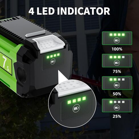 2 Pack Replacement for Greenworks 40V Battery, Compatible with Greenworks 40 Volt Battery 7500mAh, Fits 29462 29472 29252 20202 22262 25312 25322 G-MAX Cordless Outdoor Power Tools in Kuwait