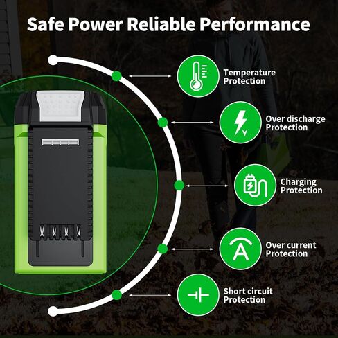 2 Pack Replacement for Greenworks 40V Battery, Compatible with Greenworks 40 Volt Battery 7500mAh, Fits 29462 29472 29252 20202 22262 25312 25322 G-MAX Cordless Outdoor Power Tools in Kuwait