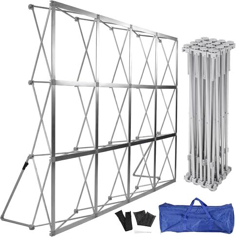 Portable Backdrop Booth Frame with Storage Bag & Cable Ties Foldable Support Bracket Detachable Reinforced Back Support Frame for Wedding Exhibition Events in Saudi Arabia