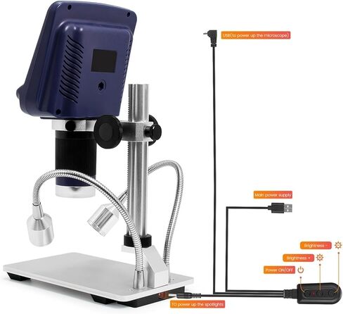 Microscope, High-Definition Digital Microscope with Built-in Light Source, 220x Magnification for Inspection and Maintenance,for Homeschool Lab in Kuwait