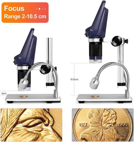 Microscope, High-Definition Digital Microscope with Built-in Light Source, 220x Magnification for Inspection and Maintenance,for Homeschool Lab in Kuwait