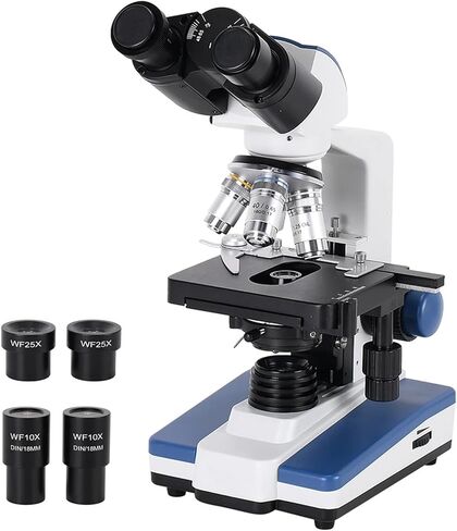 Microscope, Microscope, 40x - 1600x Biological Compound, Adjustable Light, Mechanical XY 3D Stage, for Educational Medical Science Laboratory,for Homeschool Lab in Kuwait