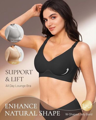 Gailife 3 Pack Nursing Bras for Breastfeeding Seamless Wireless V Neck Maternity Bras for Pregnancy Comfort Breathable Sleep Bralette L-BKBGGR in Saudi Arabia
