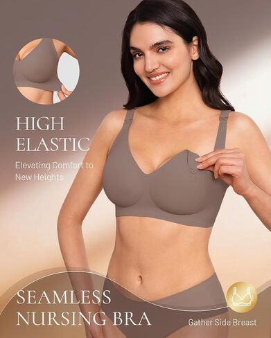 Gailife 3 Pack Nursing Bras for Breastfeeding Seamless Wireless V Neck Maternity Bras for Pregnancy Comfort Breathable Sleep Bralette L-BKBGGR in Saudi Arabia