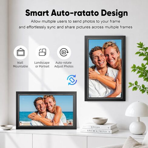 Digital Picture Frame 15.6 Inch Digital Photo Frame with 64GB Storage, 1920 * 1080 IPS FHD Touchscreen, WiFi Smart Frame Share Photos and Videos via AiMOR App, Gift for Parents, Birthday, Women in Saudi Arabia