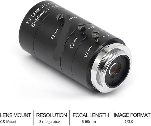 Microscope, Microscope Industrial Camera Lens, 3MP6-60mm 1/3 "F1.6 CS Mounted Zoom Manual Iris Video Machine Vision for Imaging, Clearer and Brighter,for Homeschool Lab in Kuwait