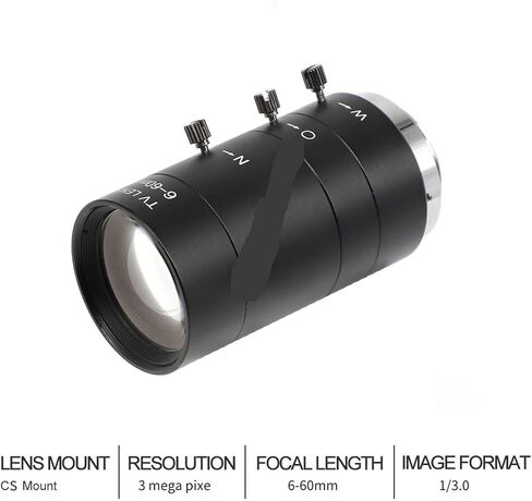 Microscope, Microscope Industrial Camera Lens, 3MP6-60mm 1/3 "F1.6 CS Mounted Zoom Manual Iris Video Machine Vision for Imaging, Clearer and Brighter,for Homeschool Lab in Kuwait