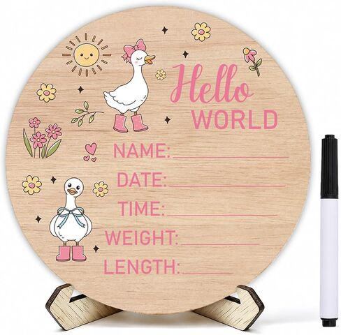Safari Baby Announcement Sign Wooden Hello World Sign With Stand Marker | Safari newborn sign with stand marker for hospital baby announcements ideas newborn photography props nursery name sign in Kuwait